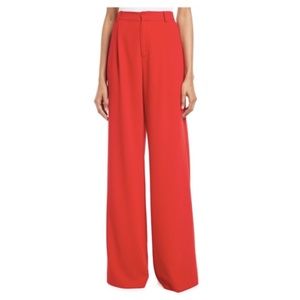 NWT Alice+Olivia High Waist Red Wide Leg Pants